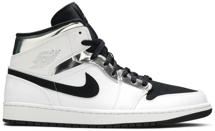 Air Jordan 1 Mid White Silver 554724-121